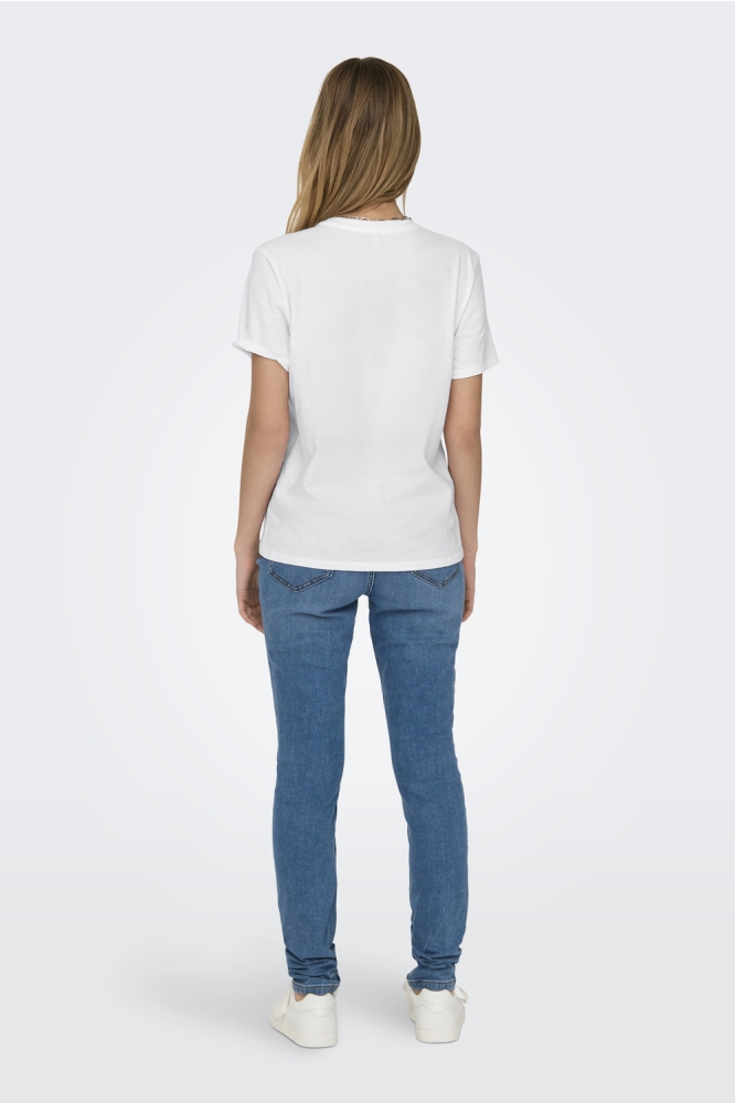 ONLLUCIA LIFE REG S/S TOP JRS 15324866 BRIGHT WHITE/MULTICOLOUR LEO